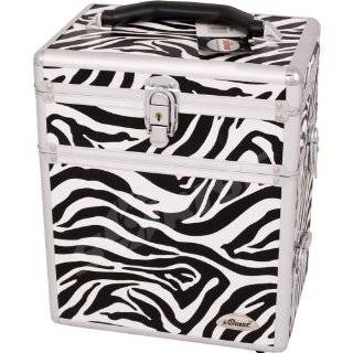 10.25 Black & White Zebra Print Aluminum Jewelry Storage Box / Makeup 