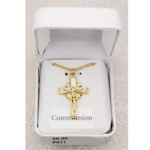  Mother of Pearl Crucifix on gold plated chain Everything 
