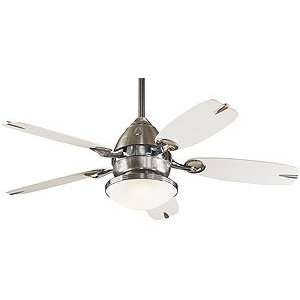  The Retro 48 Ceiling Fan In Brushed Nickel With 5 White 