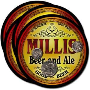  Millis, MA Beer & Ale Coasters   4pk 