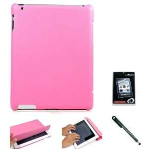 Pink Folio Styled Durable Faux Leather Shell Case and Stand with Auto 