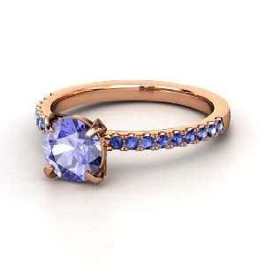 Candace Ring, Round Tanzanite 14K Rose Gold Ring with 