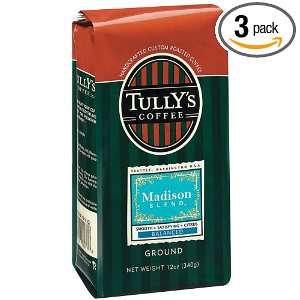Tullys Coffee Madison, Ground , 12 Grocery & Gourmet Food