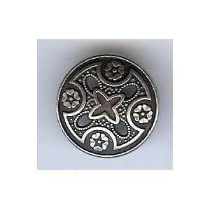  Medieval Templar Cross Button 5/8. Antique Silver Finish 