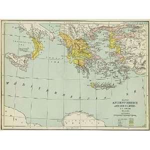  Cram 1892 Antique Map of Ancient Greece
