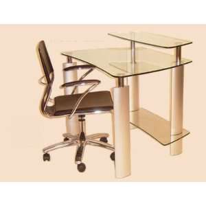  Chintaly Imports 6912 0648 SET Computer Desk with Clear 