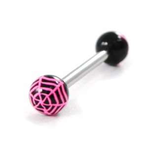  Tongue piercing Spider pink. Jewelry