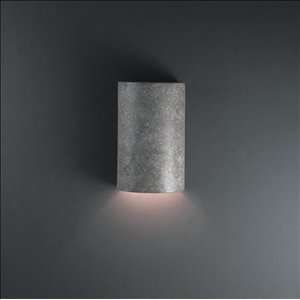 CER 0940   Justice Design   Small Cylinder Closed Top Sconce   Ceramic