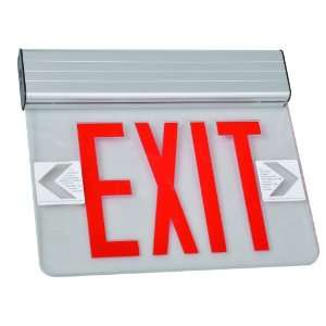 Morris Products 73310 Surface Mount Edge Lit LED Exit Sign, Red on 