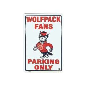 Wolfpack Fans N.C. State Licensed Metal Parking Sign 12x18 (4 Pieces 