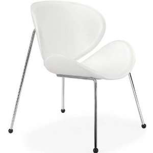 Zuo 100102 Match Chair in Chrome with White Seat   Set of 2 100102 