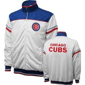  Chicago Cubs White Full Zip Track Jacket Sports 