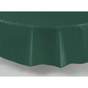  84 Round Forest Green Plastic Tablecloth 12 Pieces