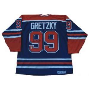  Wayne Gretzky Signed Oilers Blue Jersey WGA Everything 