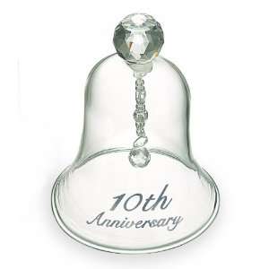  Russ 10th Anniversary Glass Bell, 4 Inch