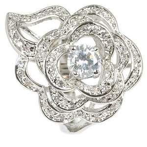  Clear CZ Peony Ring Jewelry