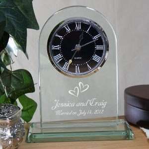   Couples Glass Clock   Anniversary Gift Wedding Gift