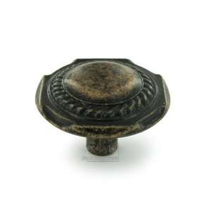 Country style expression   1 1/4 diameter twisted rope knob in burnis