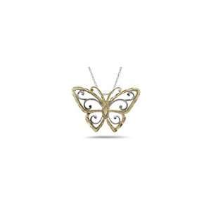  ZALES Butterfly Pendant in 10K Two Tone Gold lockets 