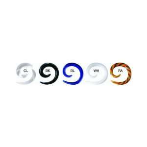   Pyrex Glass Blue Spiral Taper  14g (1.6mm)   Sold as a Pair Jewelry