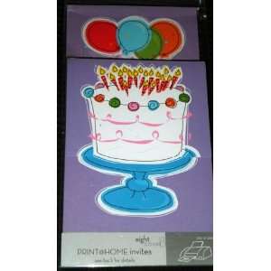 Birthday Cake and Balloons Write In or Print @Home Party Invitations 