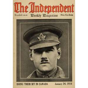1916 Cover Jan. Independent Canadian Army Officer WWI   Original Cover