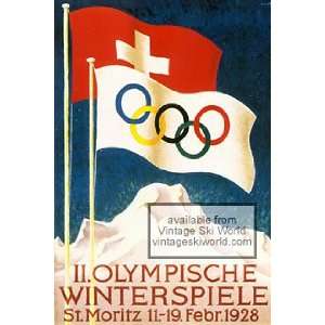  1928 St. Moritz Winter Olympics Poster