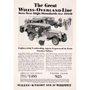  1928 Ad Willys Overland Six Whippet Coach Sedan Car 