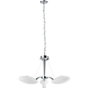 Lite Source LS 19383C/FRO Rey 3 Lite Ceiling Lamp, Chrome with Frosted 