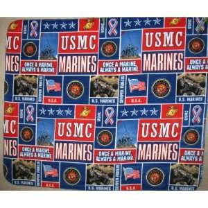  US Marines Allover Printed Fleece Throw Blanket
