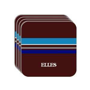 Personal Name Gift   ELLES Set of 4 Mini Mousepad Coasters (blue 