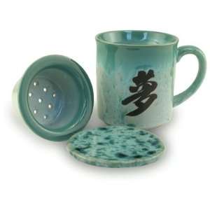 Green Dream Character Design Tea Mug with Strainer  