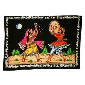  Indian Hand Painting Village Dancing Couple Scene Wall 