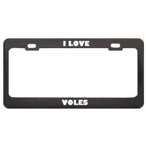  I Love Voles Animals Metal License Plate Frame Tag Holder 