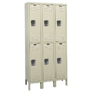 Hallowell U3588 2PT Parchment Steel Premium Wardrobe Locker, 3 Wide 