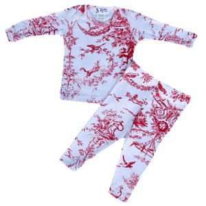  At Home Red Toile Pajama Set Size2T Baby
