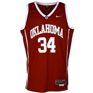 Nike Elite Oklahoma Sooners #34 Crimson Twilled Basketball 