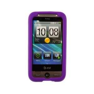  Solid Thin Silicone Phone Cover Case Purple For HTC 