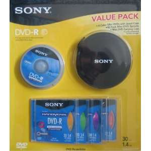  Sony mini DVD R (1.4GB / 30 mins) Value Pack (4 Color mini 