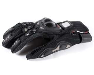 Black Pro Biker Motorcycle Motocross Racing Gloves ~ L  