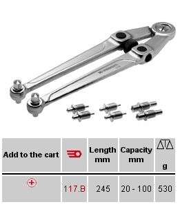 Facom Adjustable Pin Spanner Wrench 117.B Top Holes  