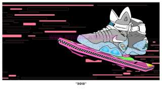 Back To The Future McFly 2015 Print by Phil Gibson Hoverboard Nike 