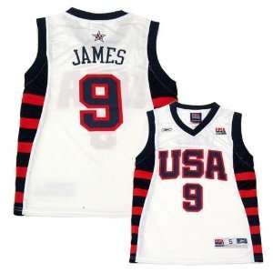   White Youth 2004 Olympic Replica Basketball Jersey
