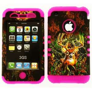  AT&T APPLE IPHONE 3/3G/3GS DEER CAMO SNAP ON + PINK 