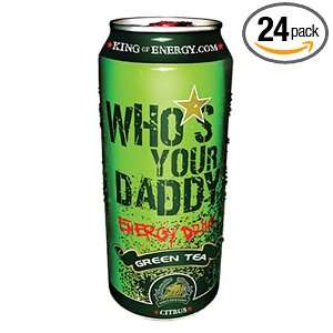  Whos Your Daddy Energy Drink, Green Tea, 16 Ounce Cans 
