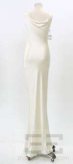 Norma Kamali Cream Silk Draped Sleeveless Bias Dress Size 4  
