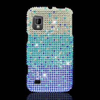 For ZTE Warp FULL DIAMOND Snap on Protector Cover Case Waterfall Blue 