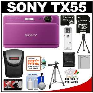  Sony Cyber Shot DSC TX55 3D Digital Camera (Violet) with 