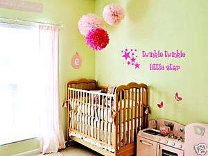 Twinkle Twinkle Little Star Girls Nursery Wall Decal 36  
