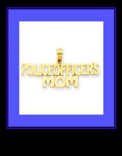 NEW SOLID 14K Y GOLD POLICE OFFICERS MOM CHARM/PENDANT  